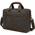 Laptoptasche 42 cm Canvas Braun Dunkelgrau mit Schultergurt und Rei?verschluss