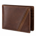 Herren Geldb?rse 12 x 9.5 x 1.5 cm aus Leder braun im klassischen Klappformat