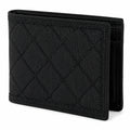 Geldb?rse 12 x 10 x 2 cm Schwarz Textilgewebe mit Rautensteppung Faltformat