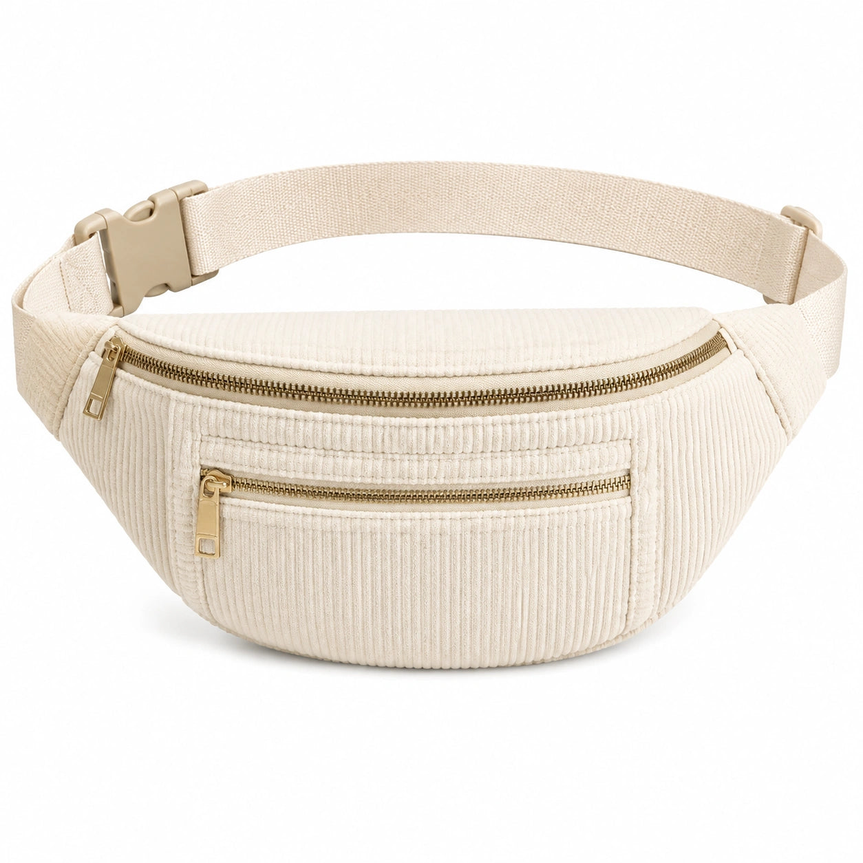 Bauchtasche 2.00 L aus Textil in Creme mit Rippstruktur verstellbar
