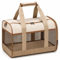 Haustier-Transporttasche 45 x 30 x 30 cm Textil Beige mit Netzfenstern faltbar