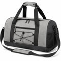 Sporttasche 45 x 25 x 25 cm aus Textilgewebe Grau Schwarz mit Rei?verschluss und Schultergurt