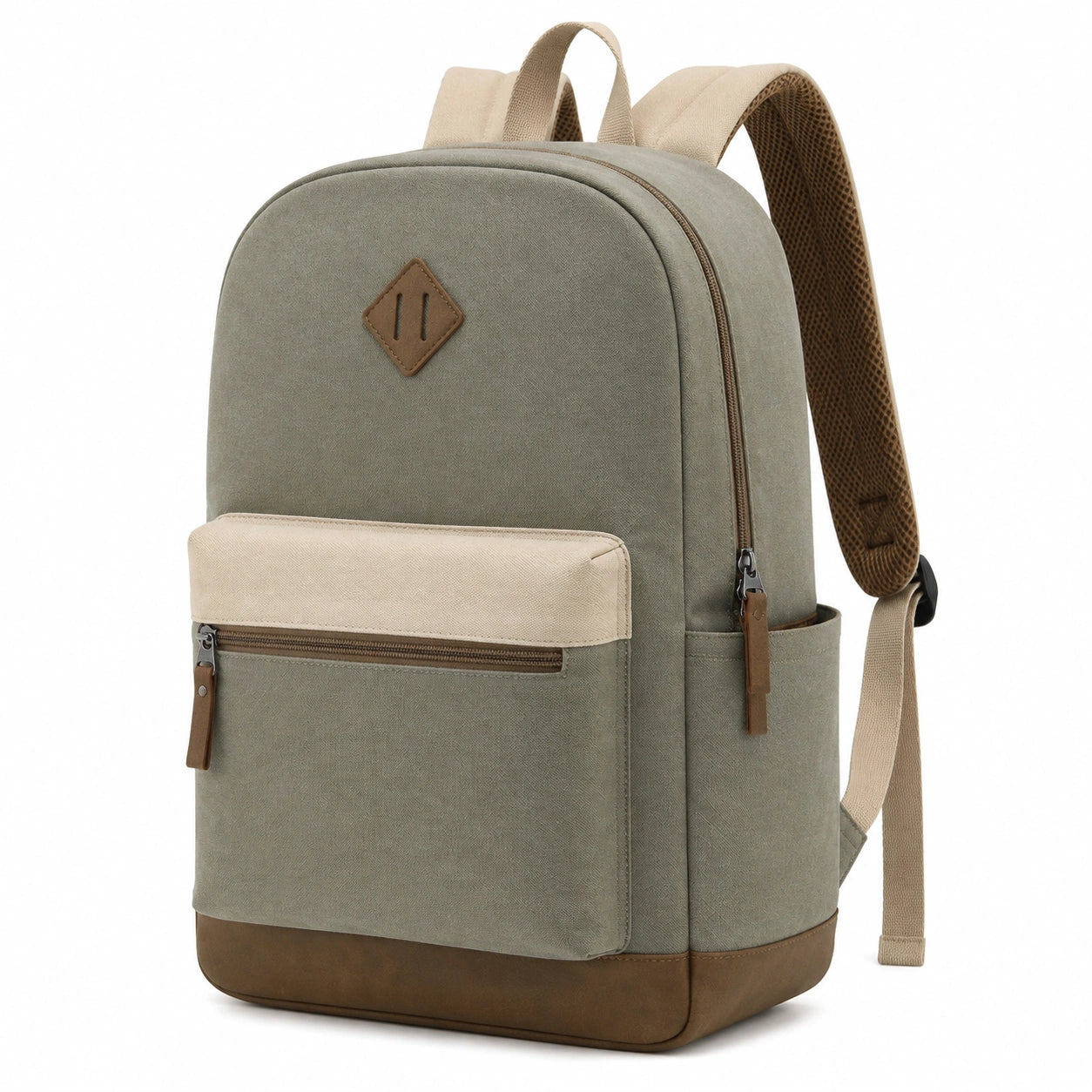 Rucksack 30 x 14 x 40 cm Textil Olivgr¨¹n Freizeit mit Rei?verschluss