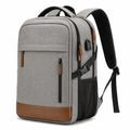Laptop Rucksack 45 cm Grau Textil mit USB Anschluss und Mehrfachf?chern