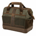 Reisetasche 45 x 25 x 30 cm aus Canvas und Kunstleder Olivgr¨¹n Braun mit Tragegriffen