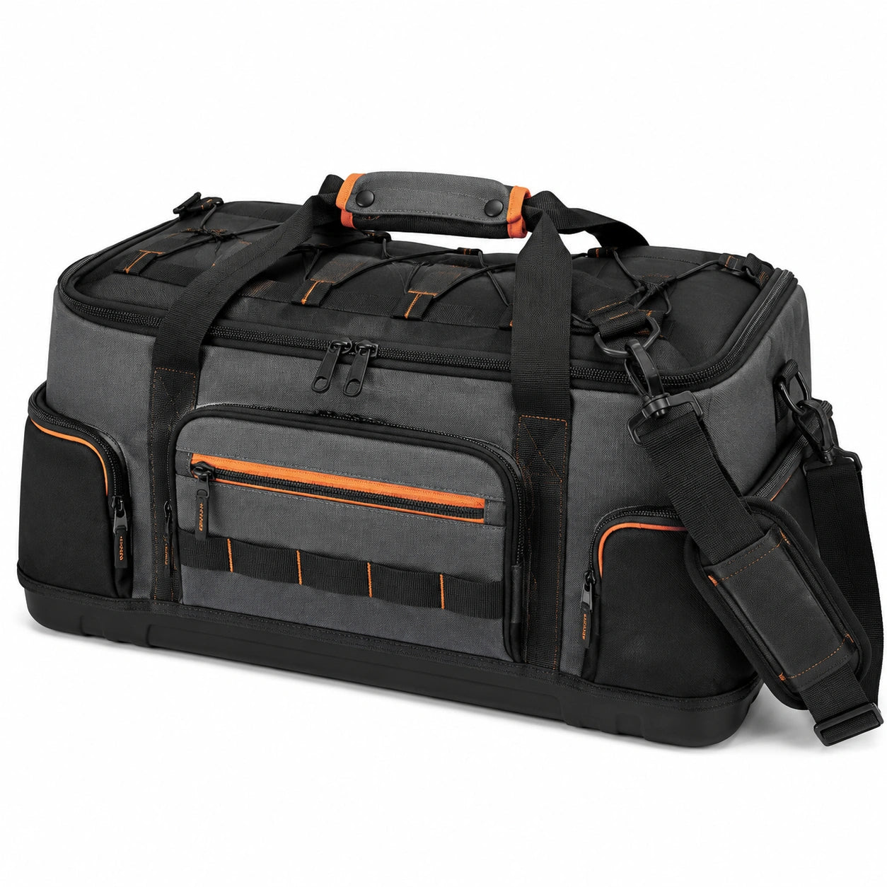 Reisetasche 55 x 30 x 30 cm Polyester Schwarz/Grau/Orange mit Schultergurt und Au?enf?chern