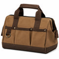 Reisetasche 40 cm Canvas Braun mit Rei?verschluss und Tragegriffen